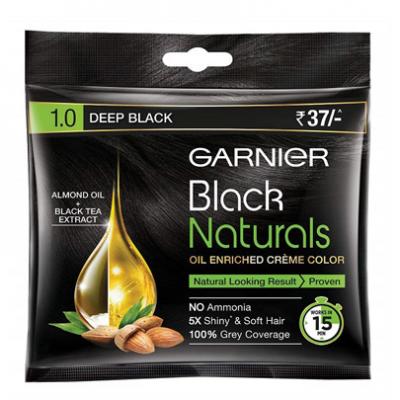 Garnier Color Naturals Hair Color, 1.0 Deep Black (20ml + 20g)