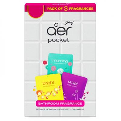Godrej Aer Pocket Bathroom Fragrance Pack of 3 Fragrances